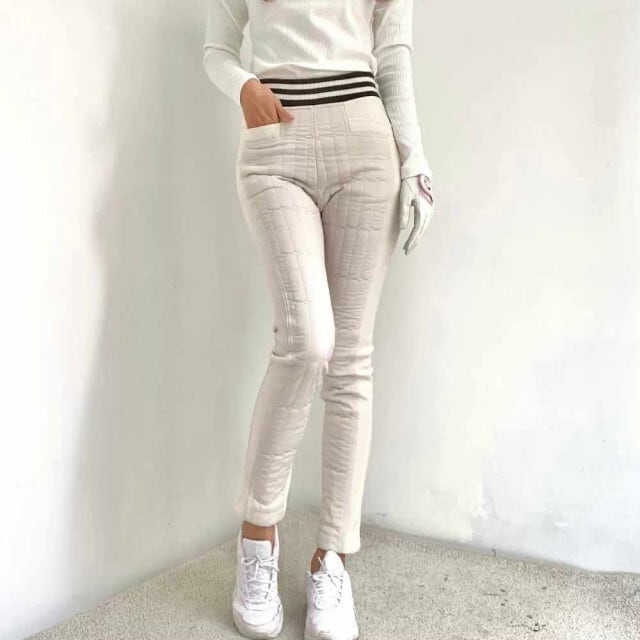 防風防寒キルティングスリムパンツ(裏起毛/S~2XLまで)