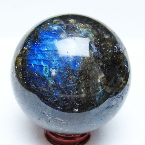 ラブラドライト 丸玉 81mm スフィア 置物 一点物 151-9152
