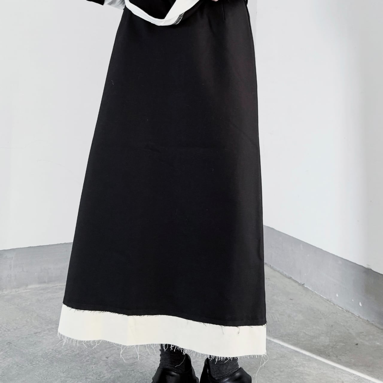 Contrast color A-line skirt S688