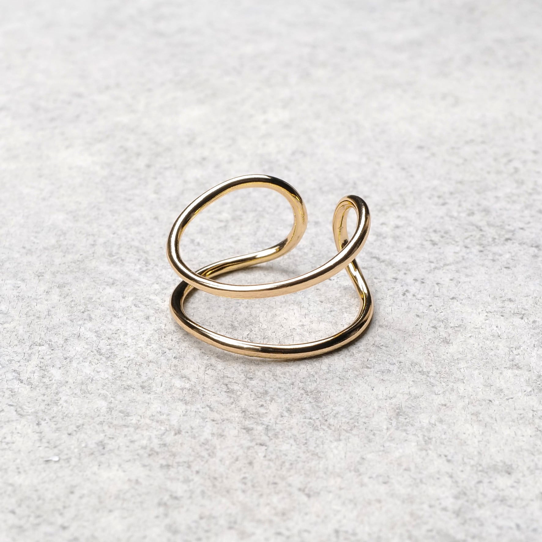 S925 DOUBLE LAYERED RING GOLD