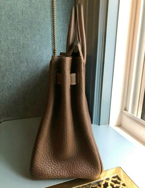 【エルメス】HERMES オータクロア28CM Fjordレザー EBENE BROWN（カーキ）GOLD金具