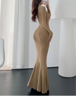 マーメイドリブニットワンピース 3color A0703