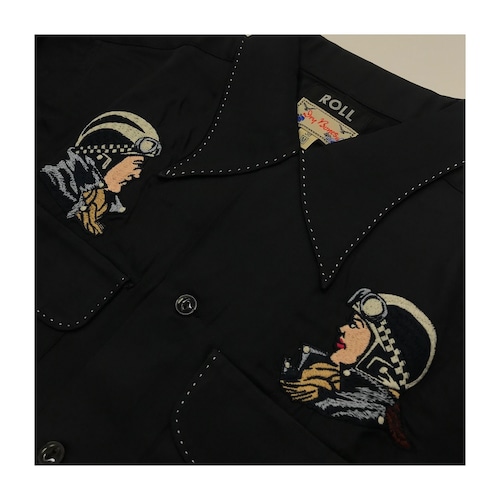 【SALE 50%OFF!!!】ROLL : Roll × Dry Bones " ROCKERS " 刺繍 One-Up shirt 