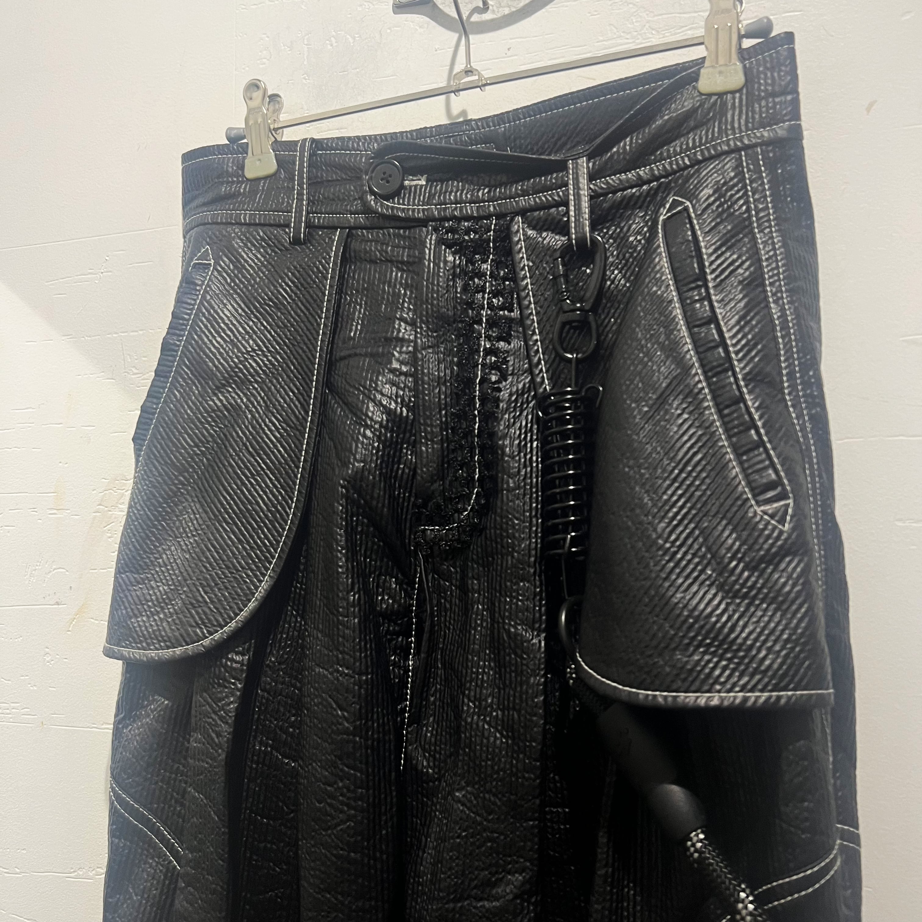 nutemperor pu leather wide pants レザーワイド