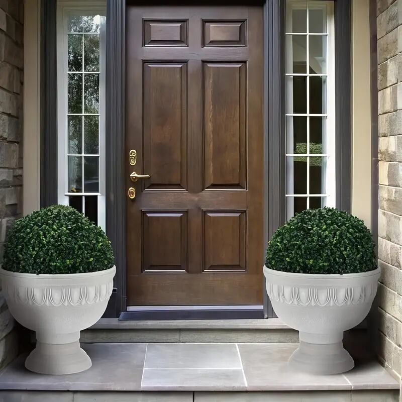 プランター 鉢 ヨーロピアンスタイル 14インチ 高級 エンボス模様