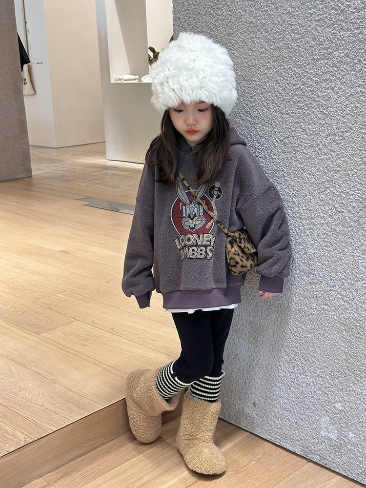 もこもこイラストパーカー