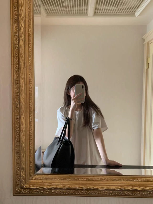 (予約) ounce / Back ribbon shirring blouse 3color