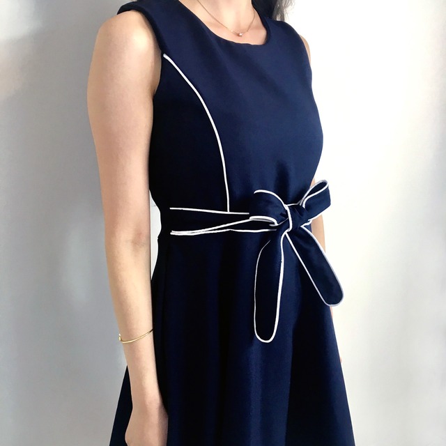 即納商品 お嬢様ワンピース お嬢様風 お姫様ドレス お姫様ワンピ ネイビー 結婚式 二次会 パーティー キャバドレス キャバ嬢ドレス リボン Sttela Online