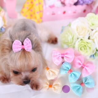 20個から販売☆ワンちゃんヘアピン ペット用髪飾り 犬 猫 ペット用品