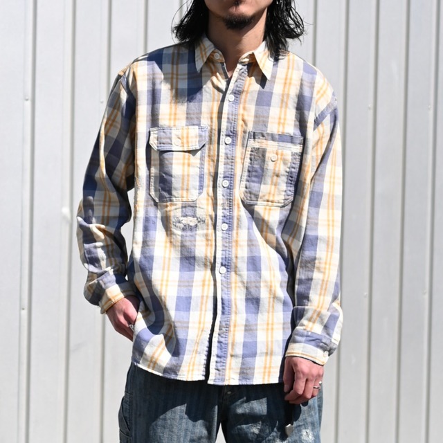 BOWWOW / UNIQUE POCKET CHECKED FLANNEL SHIRT AGED