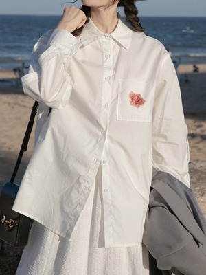 Print pocket side line shirt（プリントポケットサイドラインシャツ）b-486