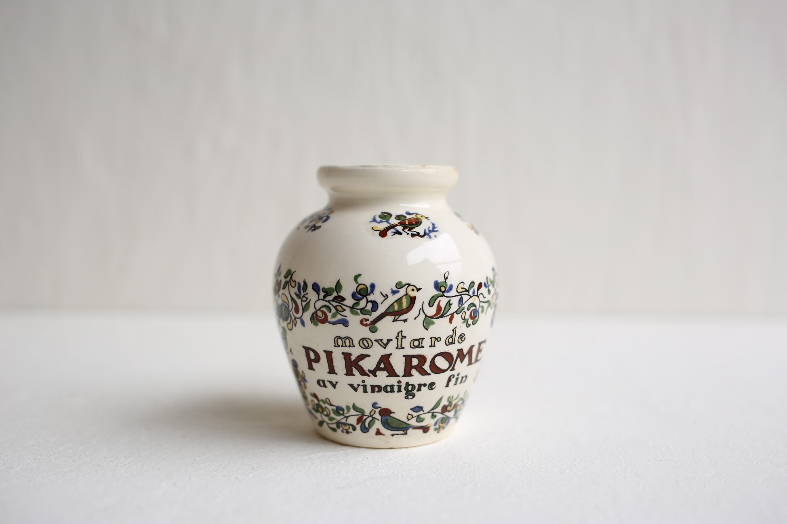 フランス アンティーク ヴィンテージ DIGOIN SARREGUEMINES マスタードポット『PIKAROME』 N-01083