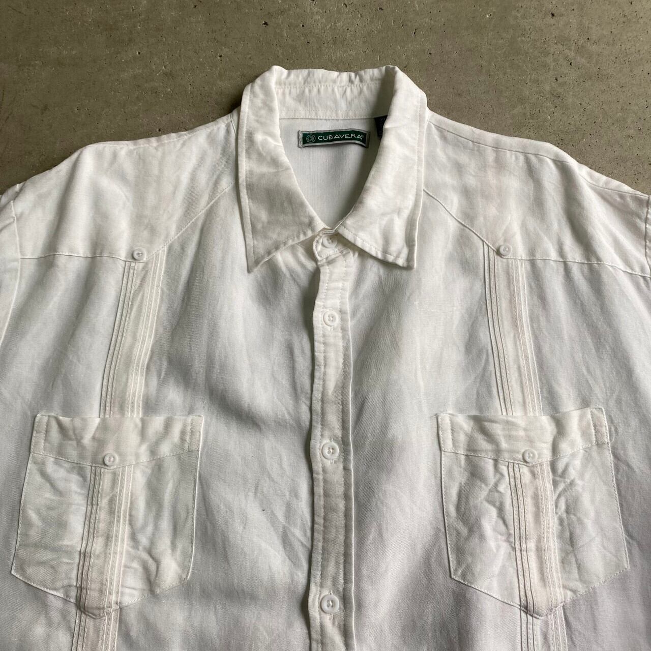 Cubavera ラミー×レーヨン 長袖 キューバシャツ メンズXL 古着