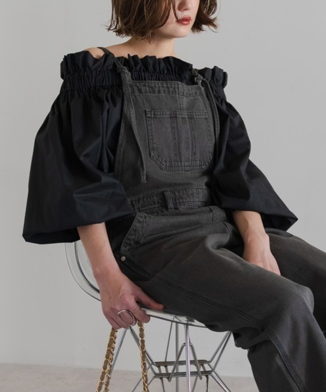 美シルエットデニムサロペット