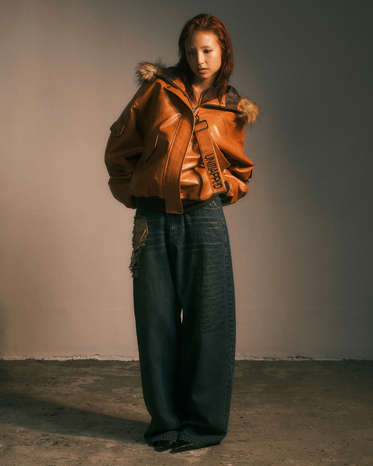 Frostage leather jacket / org