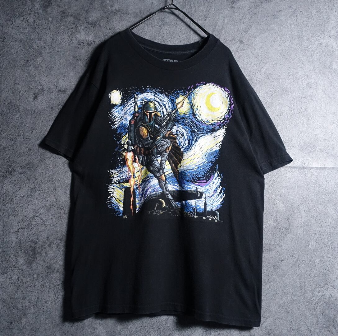 “STAR WARS” Boba Fett Gogh Homage Print T-shirt