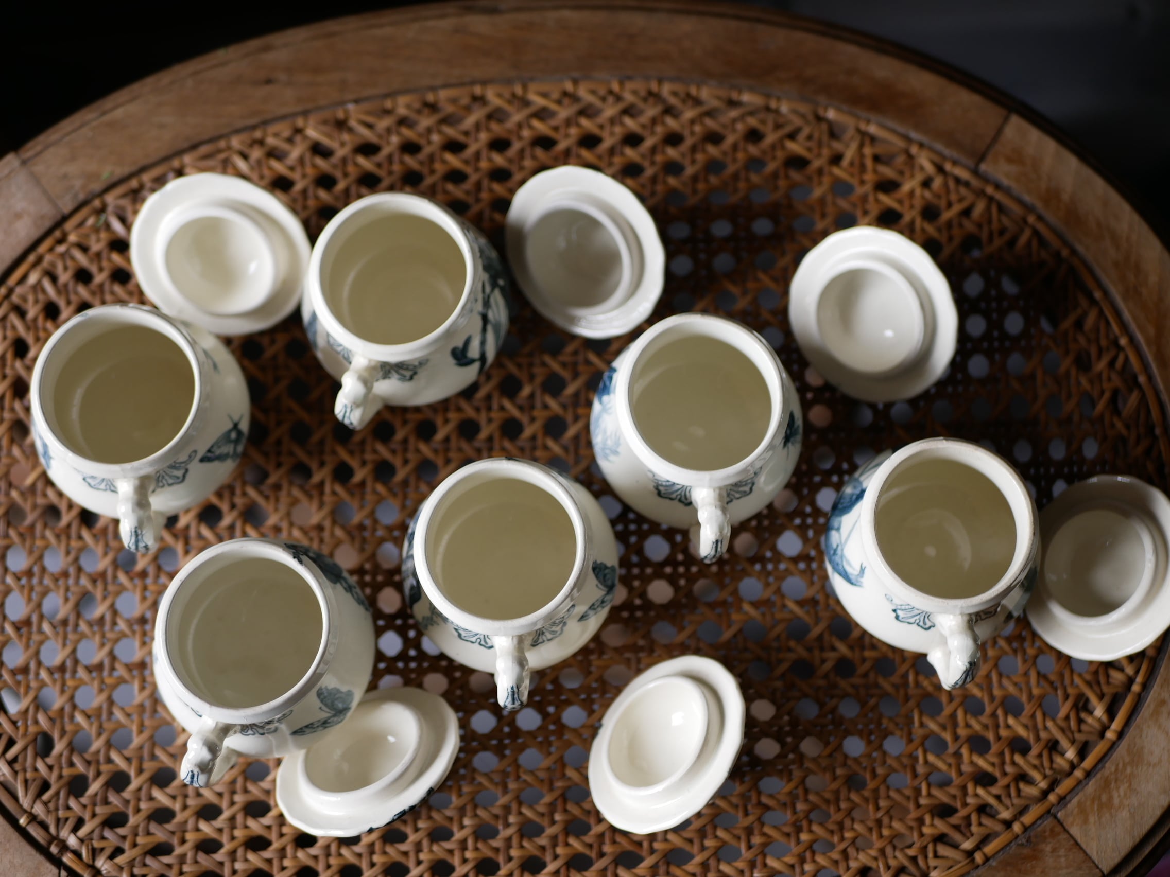 クリームポット6個＋専用皿 クレイユモントロー creil et montereau