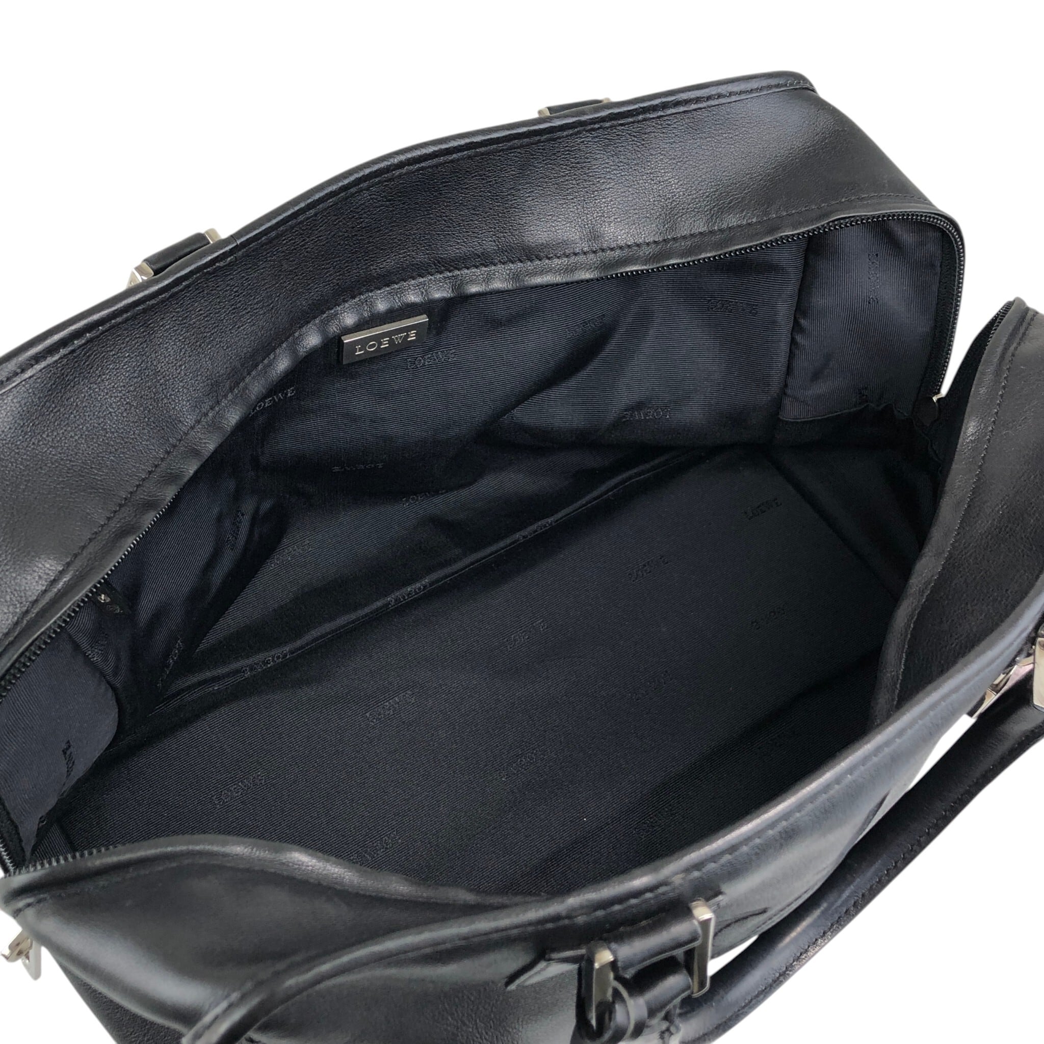 LOEWE ロエベ アマソナ36 ハンドバッグ ブラック アナグラム レザー