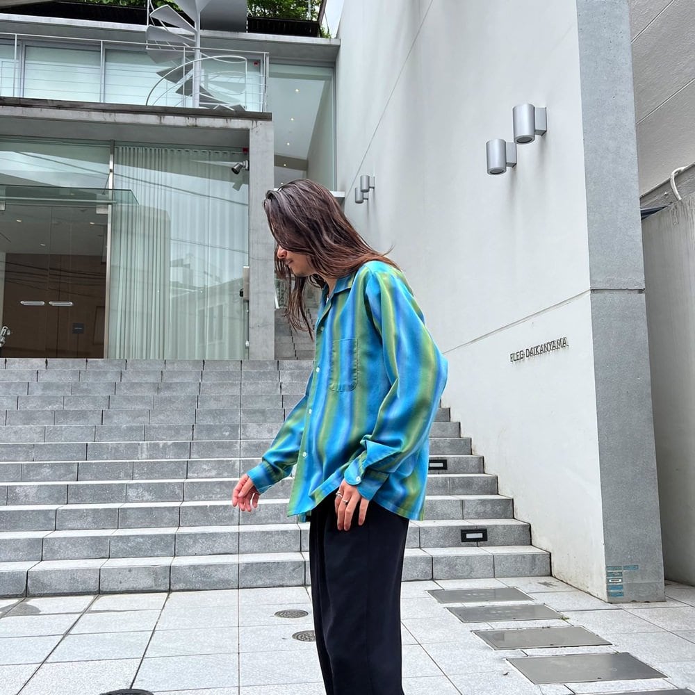 Sears] Vintage Loop Collar Stripe Shirt [1960s-] Vintage L/S Open