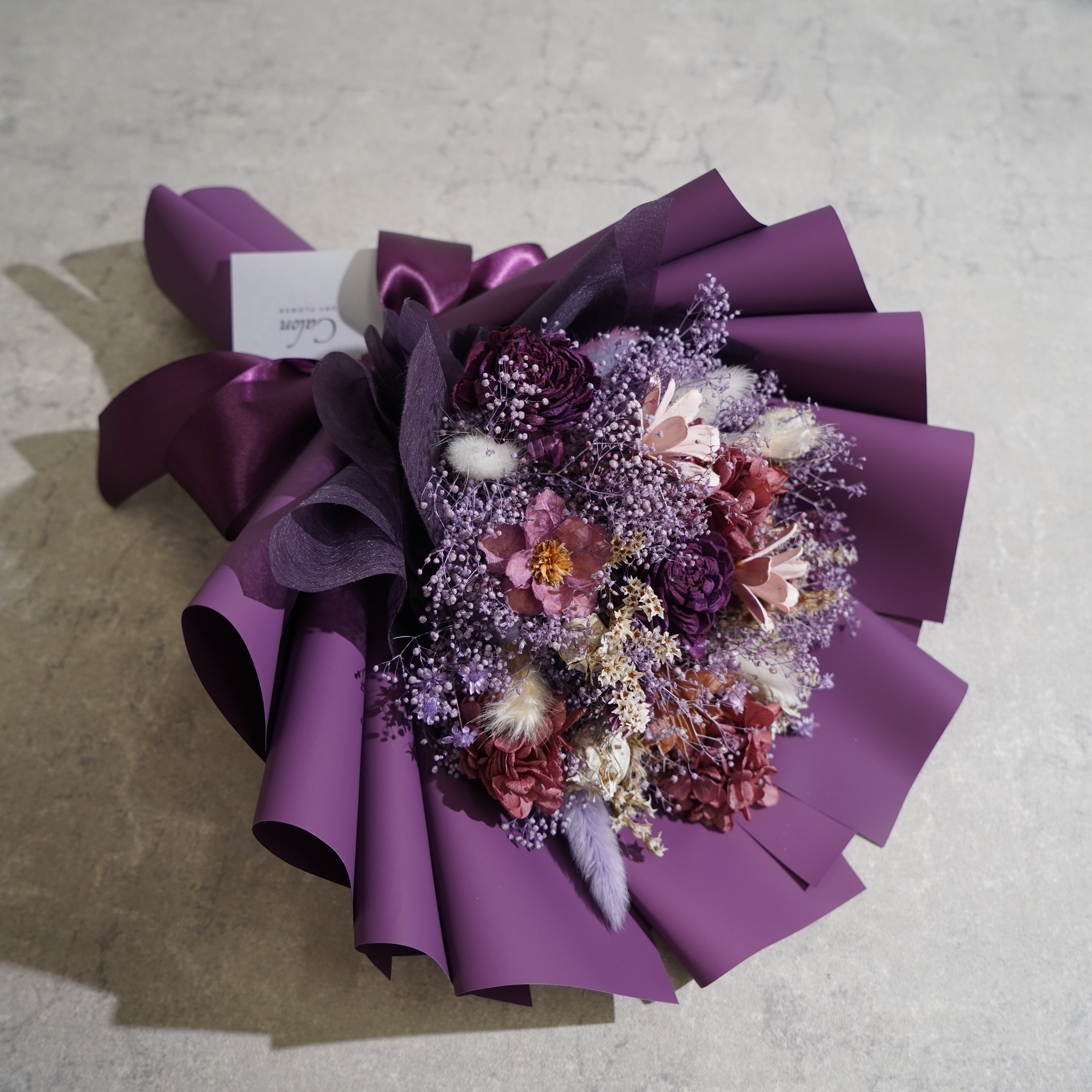 ドライフラワーの花束 Mサイズ パープル M-405≪限定1点≫