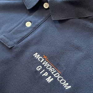 【USA古着】USA製 企業系 ポロシャツ XL ワンポイント 企業ロゴ MCI WORLDCOM GIPM アメリカ古着