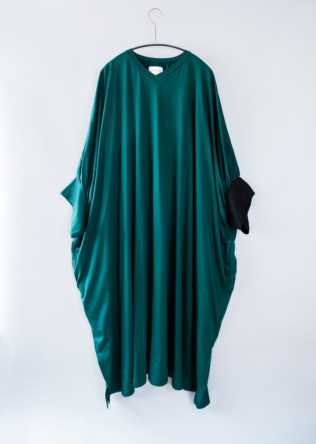 《michirico 2022SS》Drape dress / teal green / S(womens)