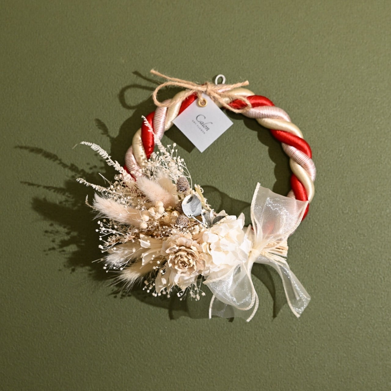 しめ縄リース【ホワイト】SW-08≪限定1点≫