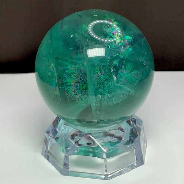 m04.虹が美しいレインボーグリーンフローライトスフィア