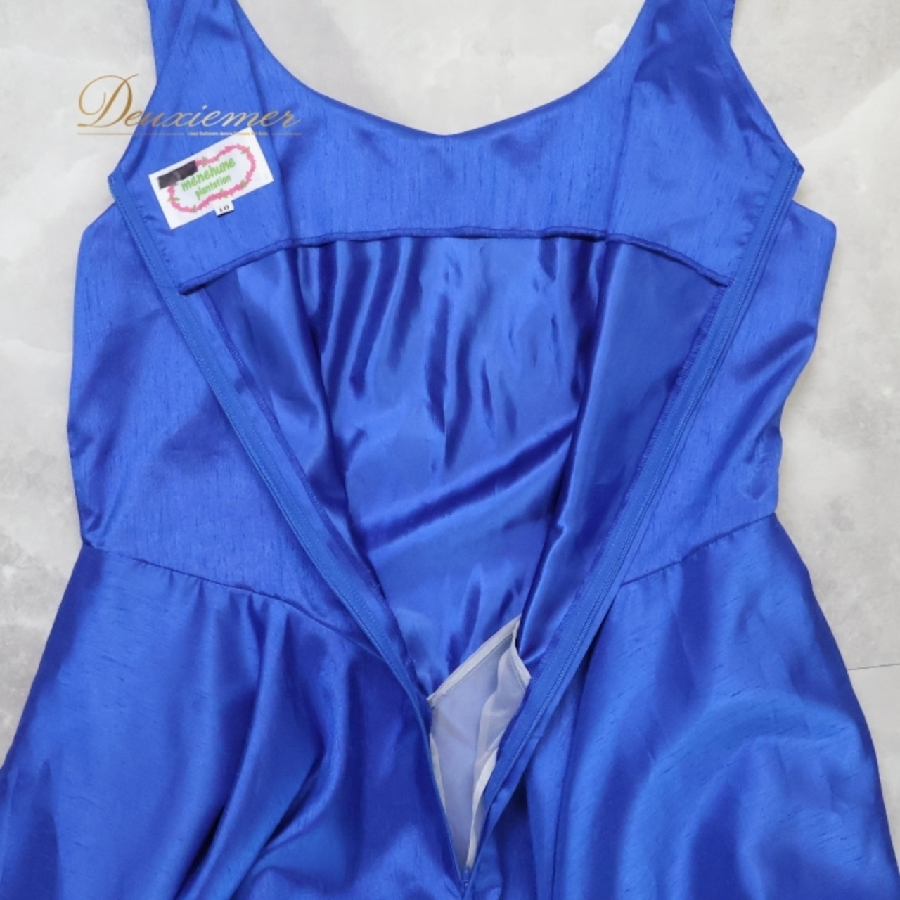 フラダンス 衣装 ワンピース ドレス メネフネプランテーション ブルー系 MENEHUNE PLANTETION ノースリーブ チュールスカート ワンカラー 無地 かわいい 華やか 鮮やか 明るい 爽やか 青 ハワイアン アロハ フラ ダンス レッスン 練習