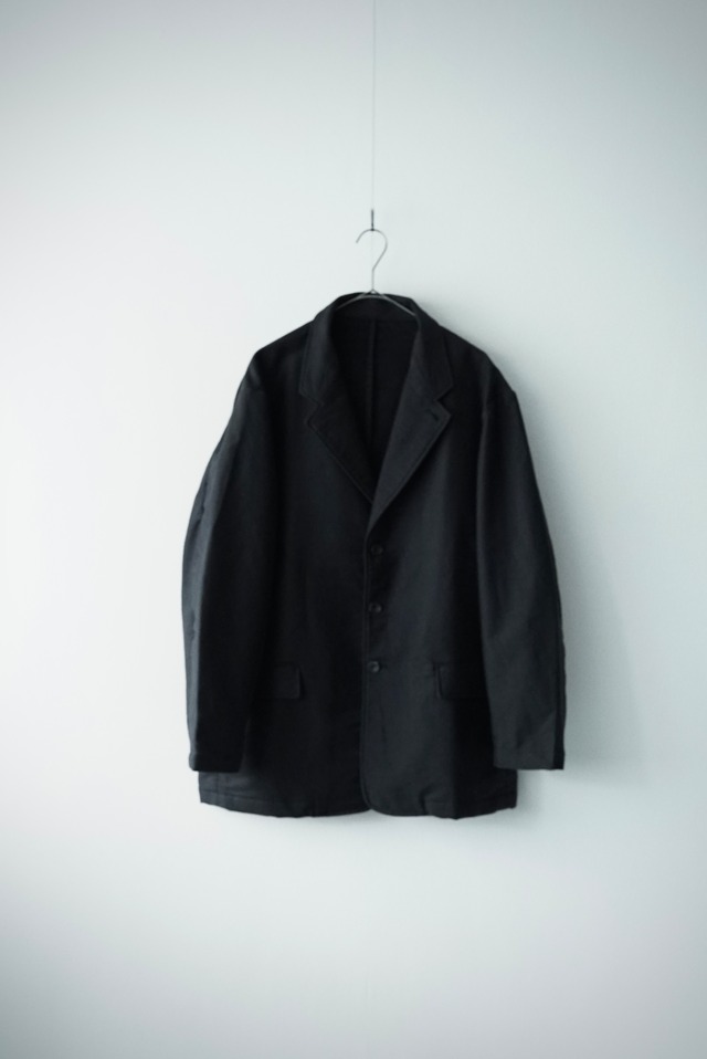 Cotton/Silk Mole Skin  / Classic Jacket (Brushed_BLACK)