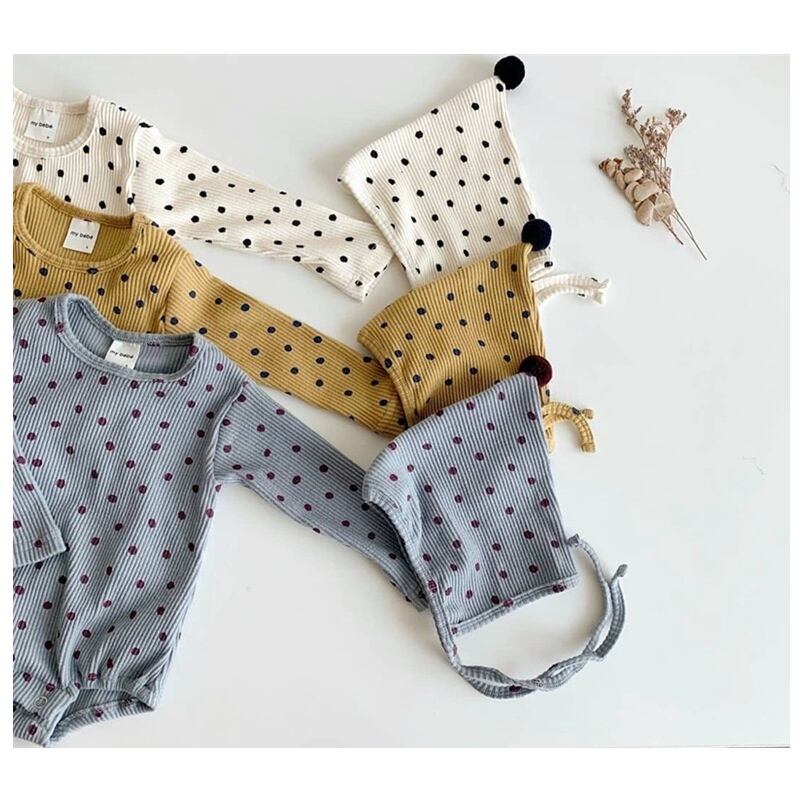 【BABY】北欧風 ドット柄ロンパース