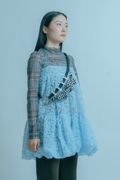 3way gingham check strap Black