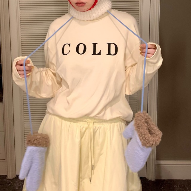 mock-neck pullover　J00119