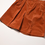 INTERIM / WIDE COTTON SUMMER CORDUROY DEADSTOCK FABRIC ２TUCK BUTTON SHORTS