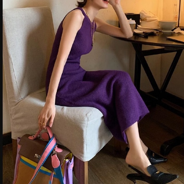 purple long one-piece<d100179>