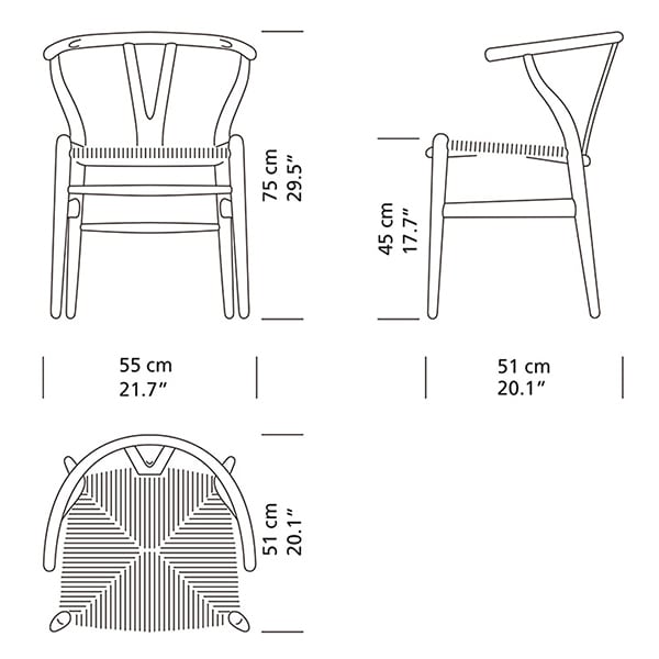 シートクッションプレゼント！CH24 Yチェア ウォールナット ブラック