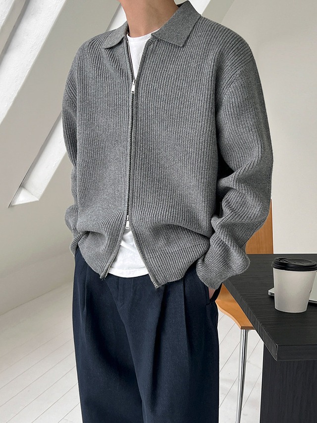 ショールカラーニットカーディガン｜クリーンデザイン｜韓国ミニマル m0095