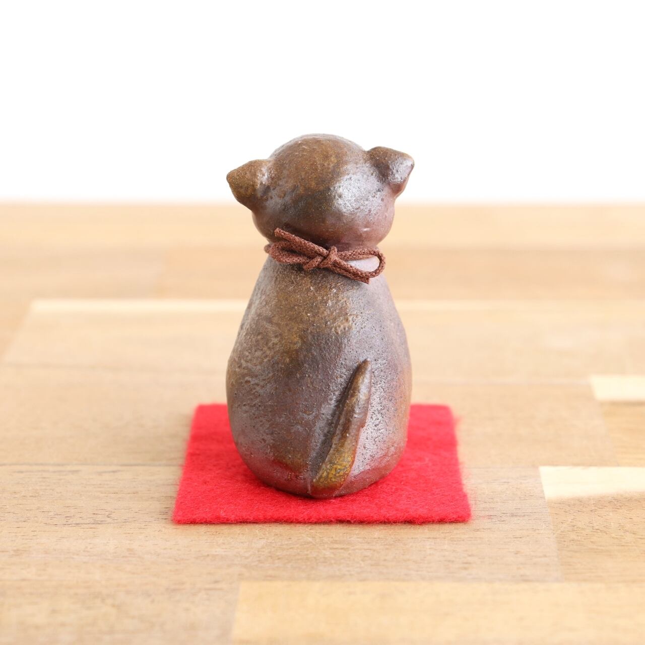 2509】185.おすわり犬、猫…備前焼