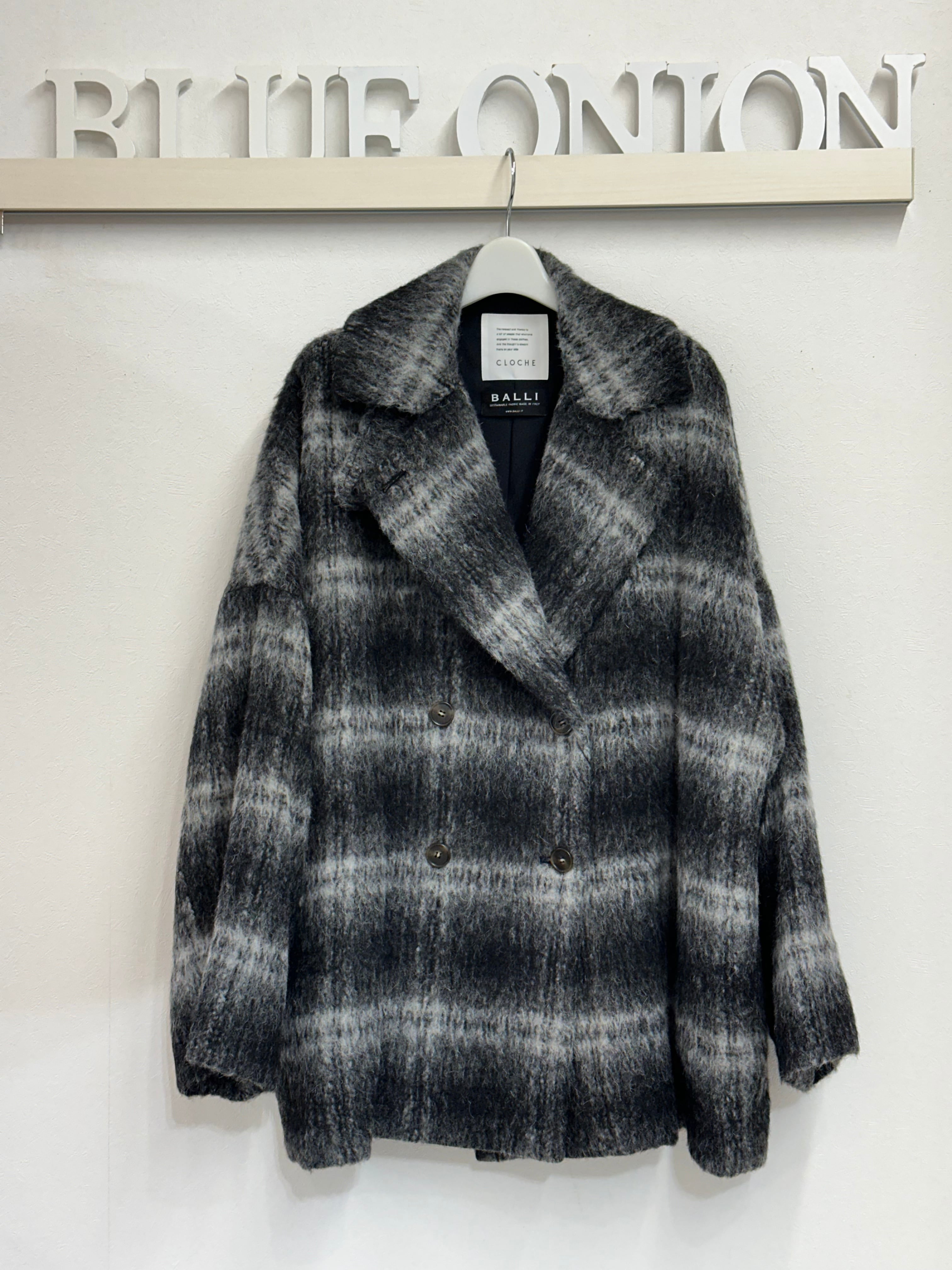 チェックシャギーPcoat 550- 84002 クロッシェ cloche | BlueOnion