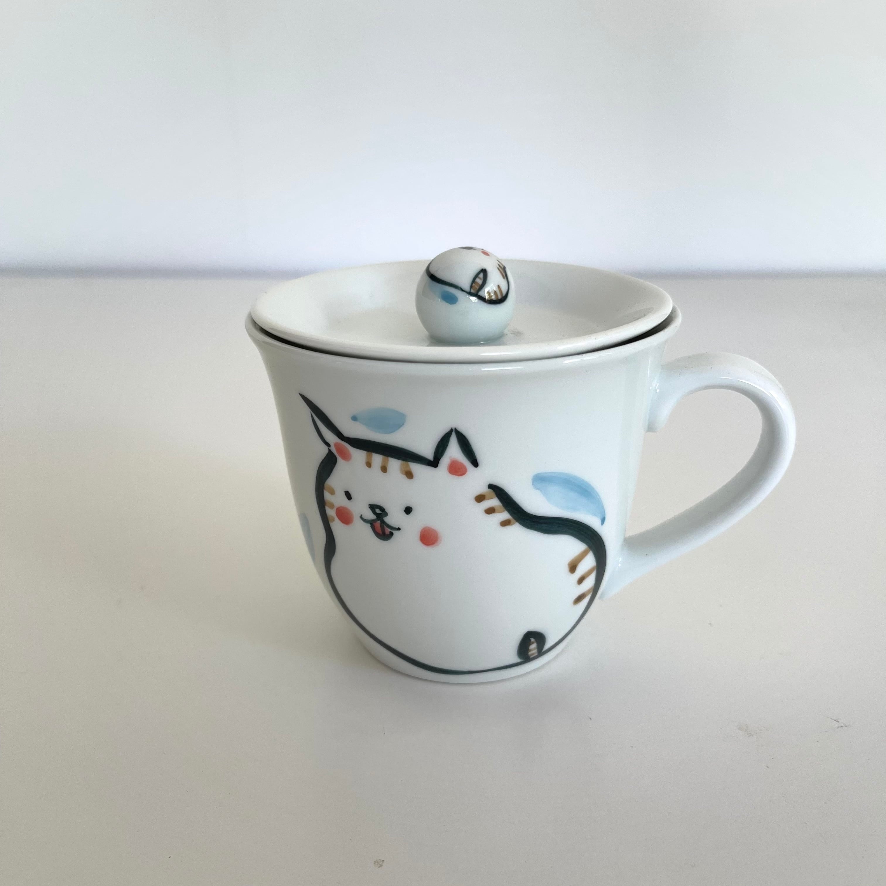 波佐見焼】マグカップ 茶色のトラ猫 蓋つき【tomofac】 | Tomo's Factory