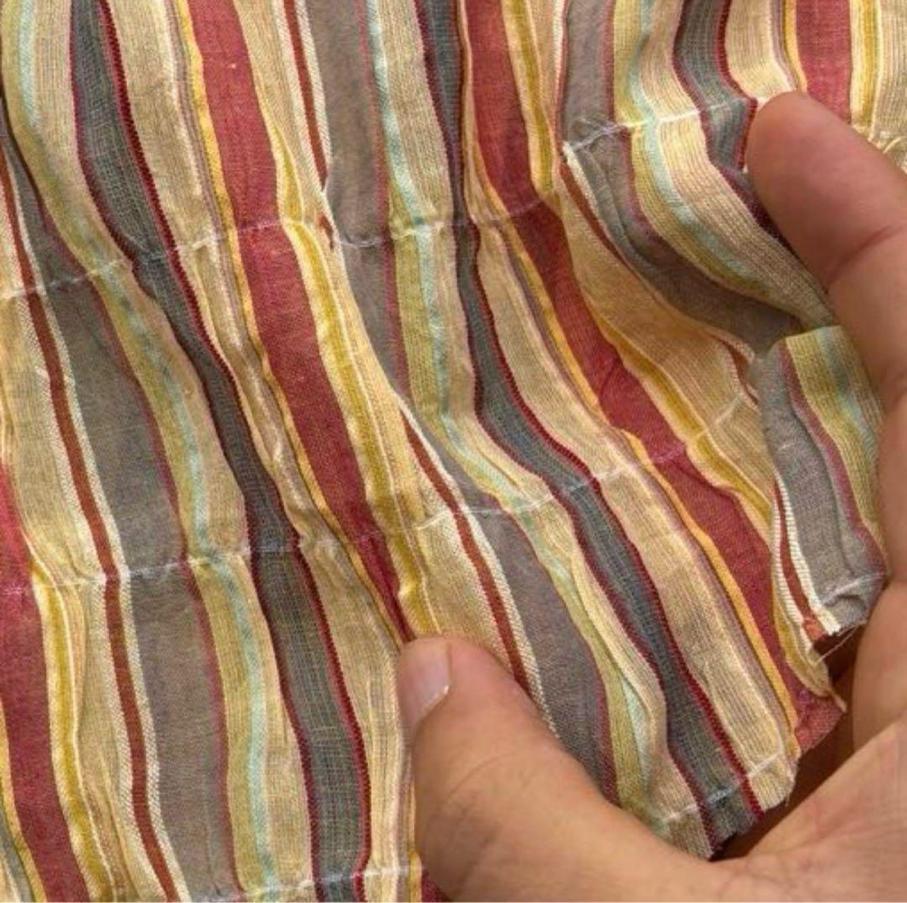 ★Wm618-2◆3.8m◆ラスト1点!!◆インド綿100%ワッシャー生地◆ストライプ