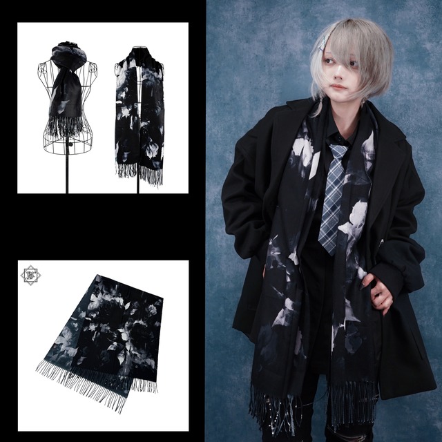 《3日間限定50％OFF大特価》フリンジ付き大判TWO-TONEストール【11月7日迄】