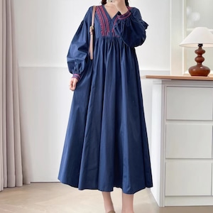 2色/Vネックステッチギャザーワンピ ・8937 2色/Vネックステッチギャザーワンピ ・8937