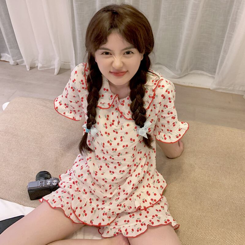 レディースサマー薄手レッドスタイルショーツ セット 大人ガーリー スウィート キュート カジュアル 夏物 ブルマー 試着室56149392256