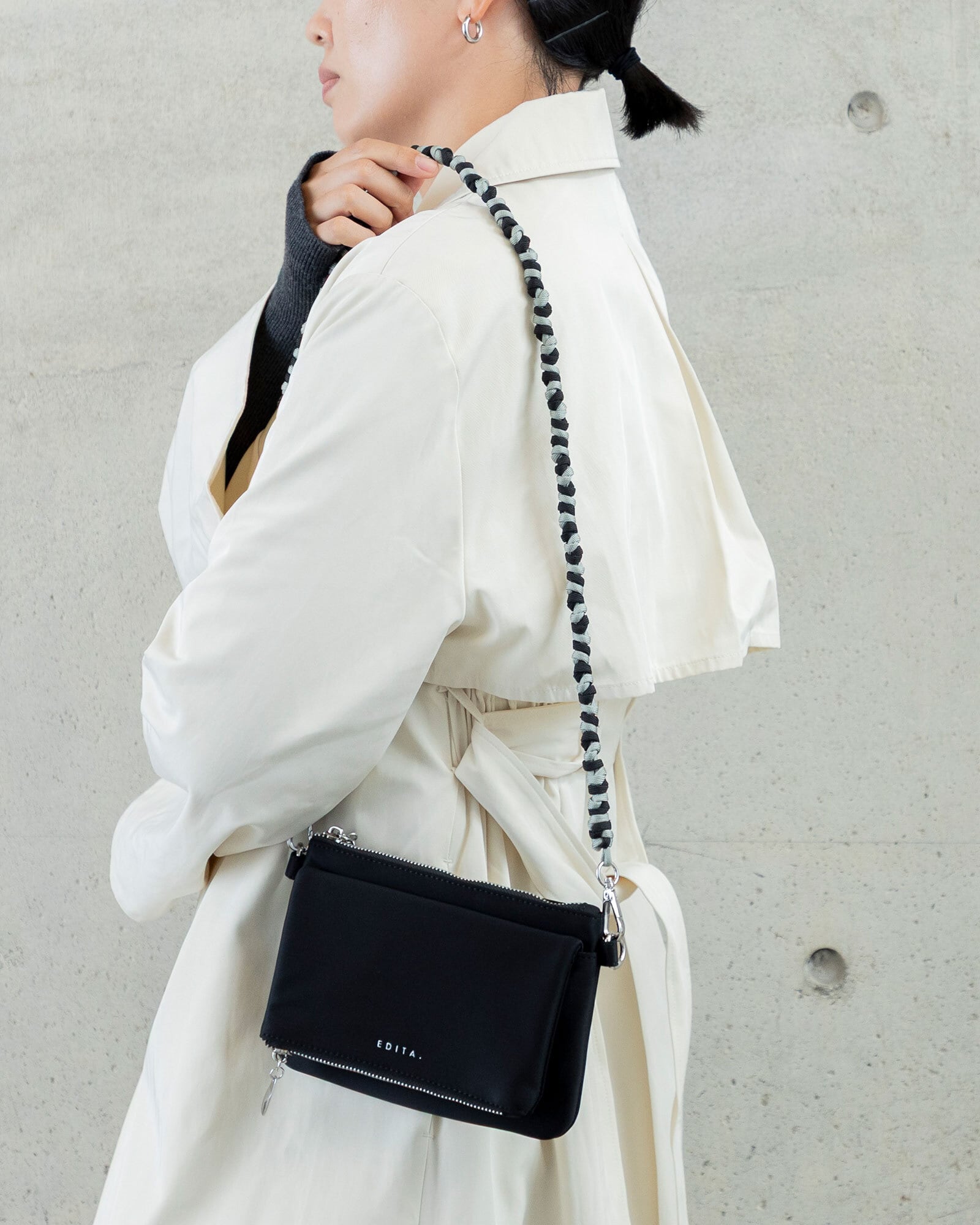 en. ミニマルフラップ ポケット ショルダーバッグ [edt-180