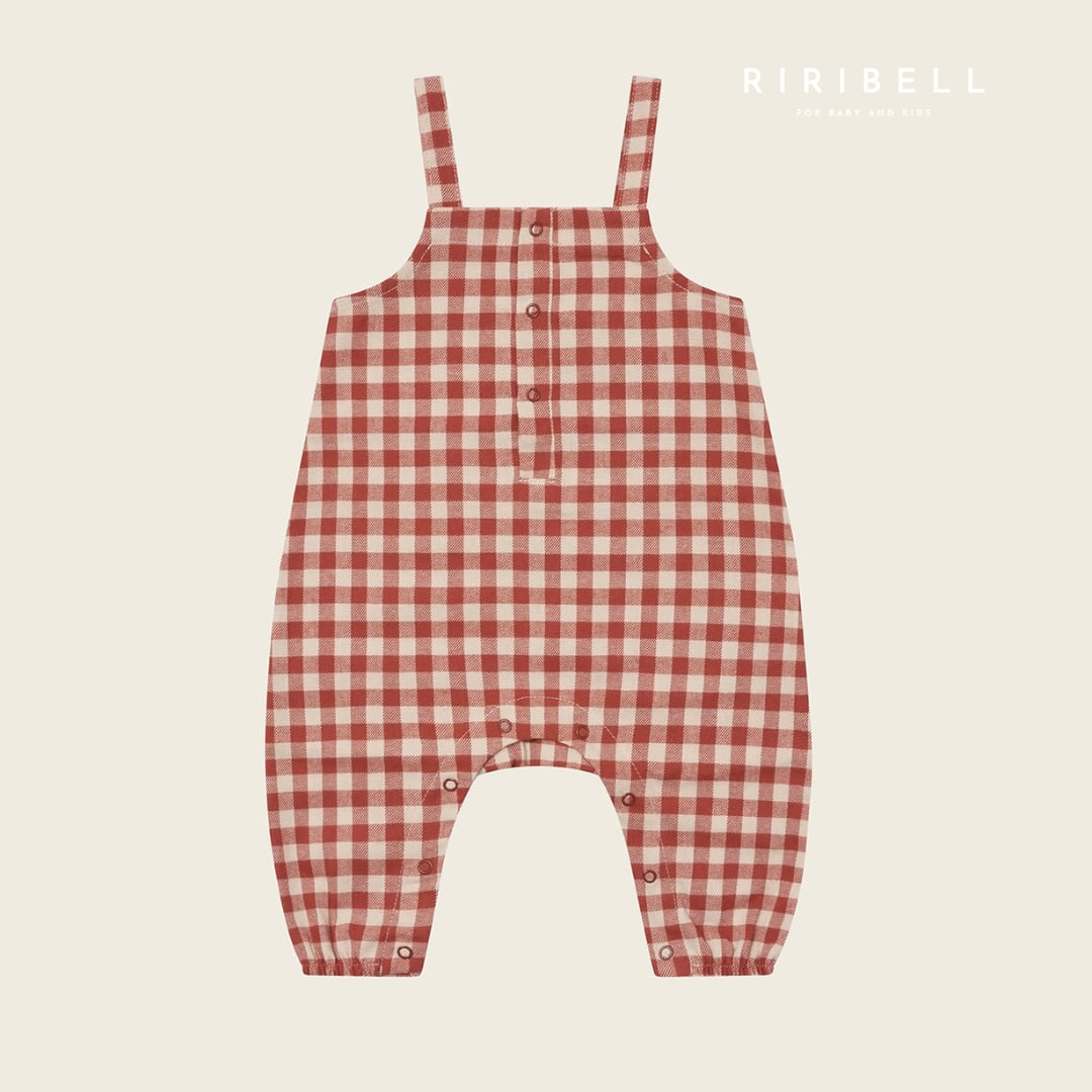 送料無料【organic zoo】Paprika Gingham Salopette