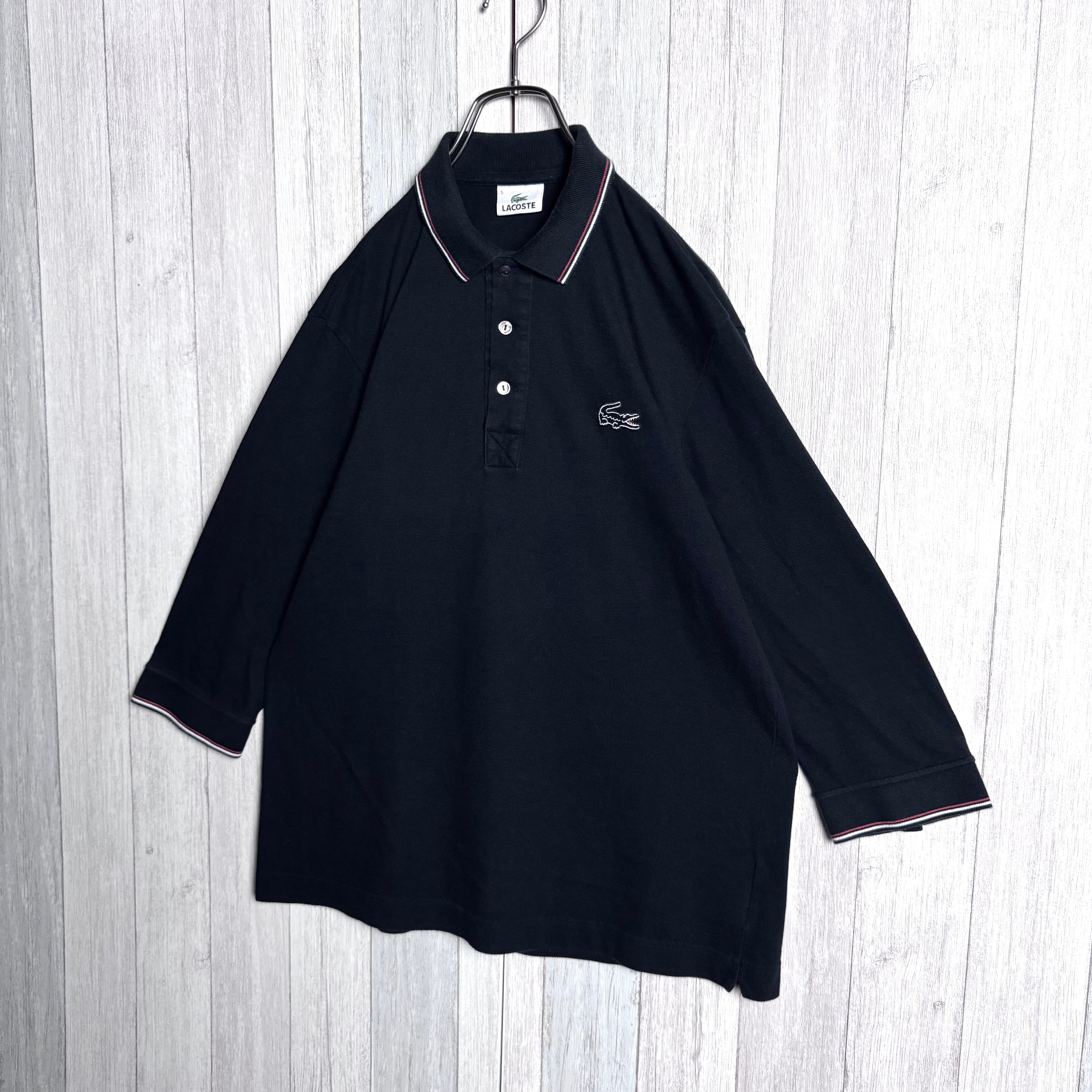 LACOSTE ラコステ 7分袖 ポロシャツ 鹿子 ワンポイント刺繍ロゴ