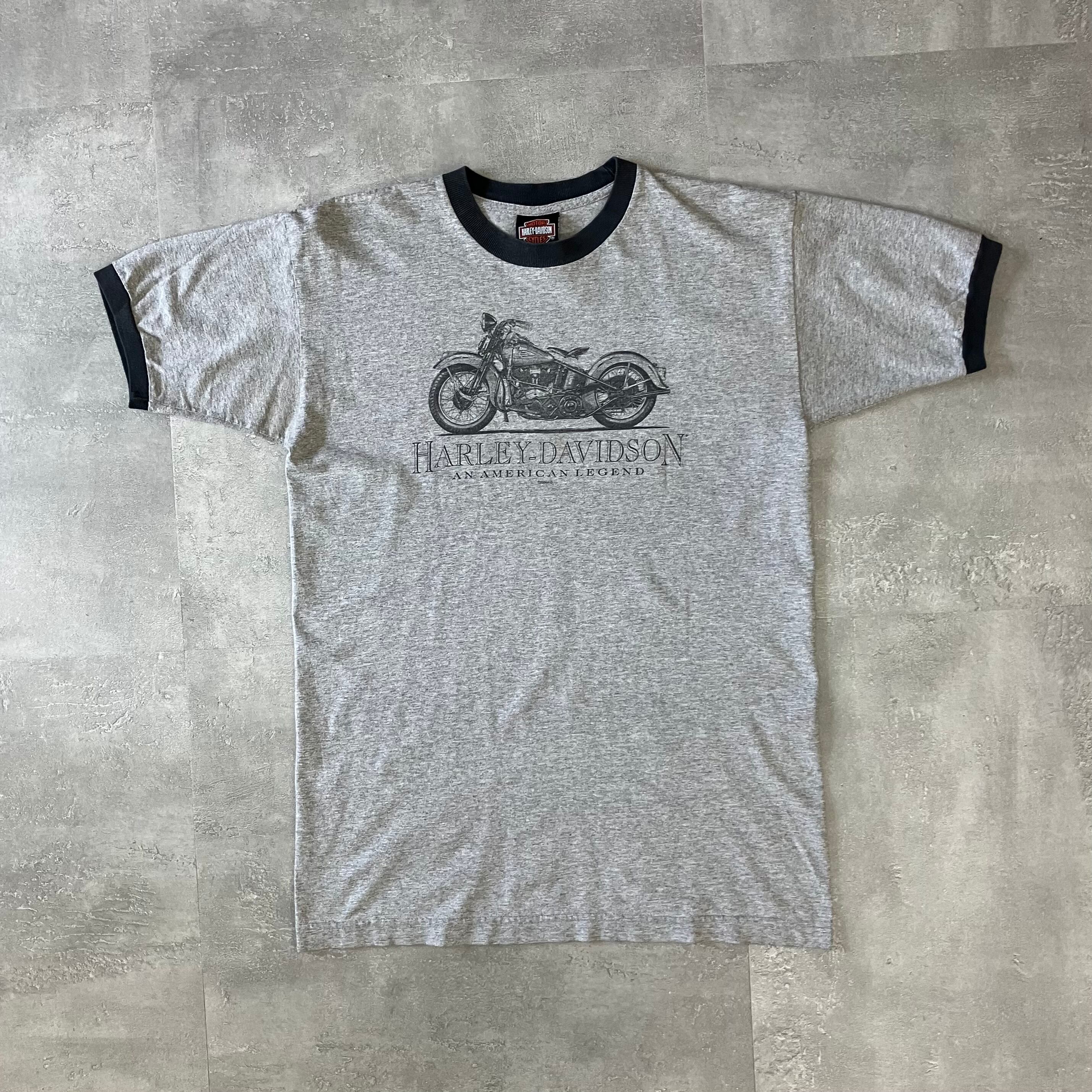 Harley-Davidson 00s 両面プリント リンガーTee M No.2082