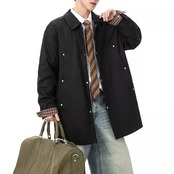 パッチポケット ヒップ丈 カジュアルコート af0374