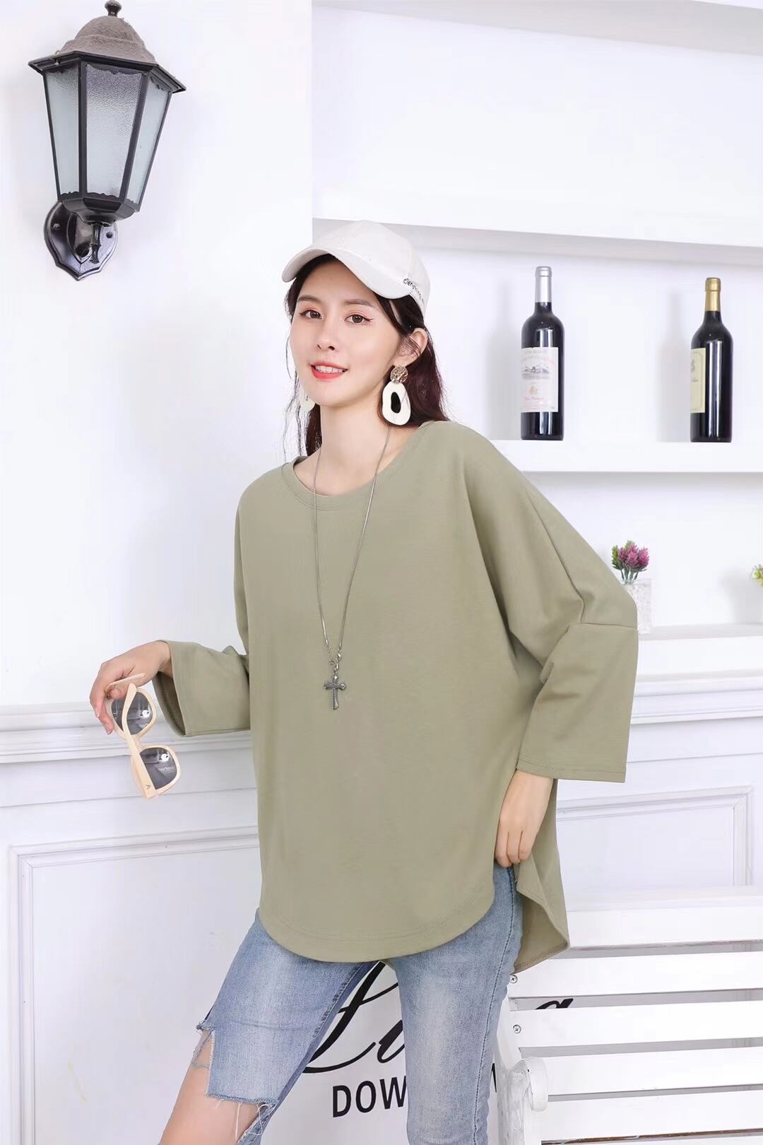 バックスリット クルーネックトップス  AJ−3365-6524